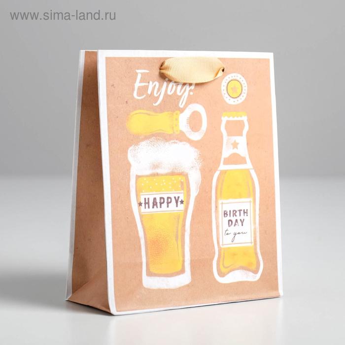 

Пакет крафтовый вертикальный «Enjoy», S 12 × 15 × 5.5 см