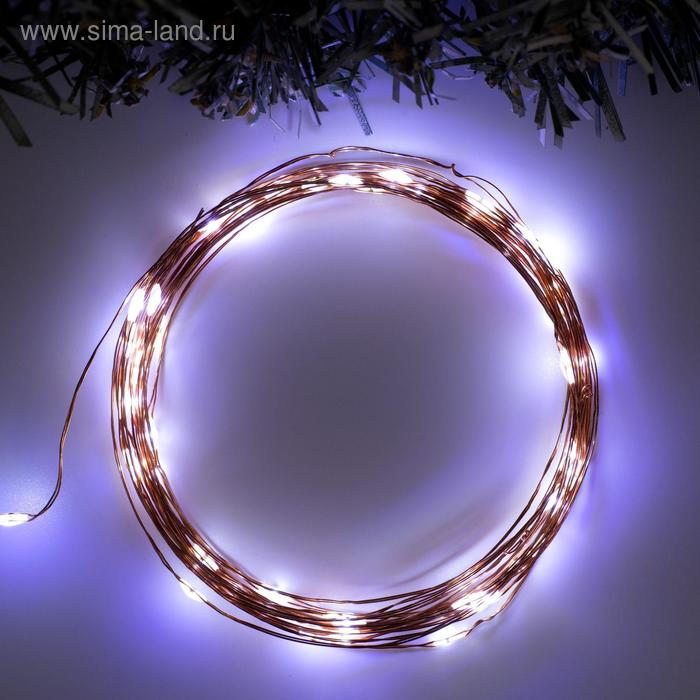 

Гирлянда «Нить» 5 м роса, IP20, медная нить, 50 LED, свечение белое, 2 режима, AAх3