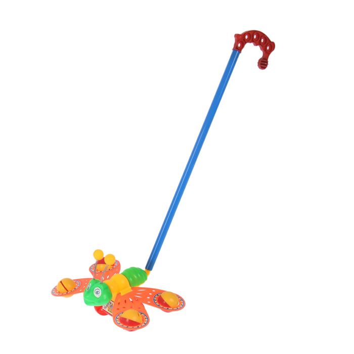 Каталка на палке «Бабочка-погремушка», цвета МИКС