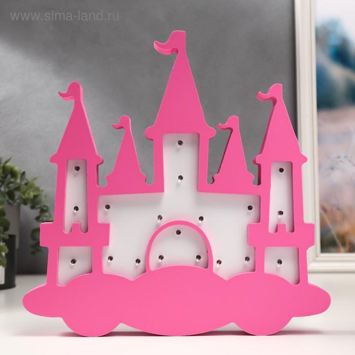 фото Ночник "замок принцессы" 19хled батарейки 2ааа бело-розовый 29,5х3,5х29,5 см risalux