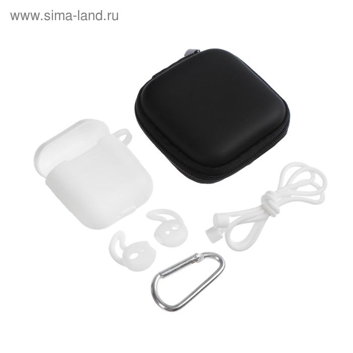 Набор для Apple Airpods 12 5 в 1 футляр чехол ремешок карабин накладки белый 157₽
