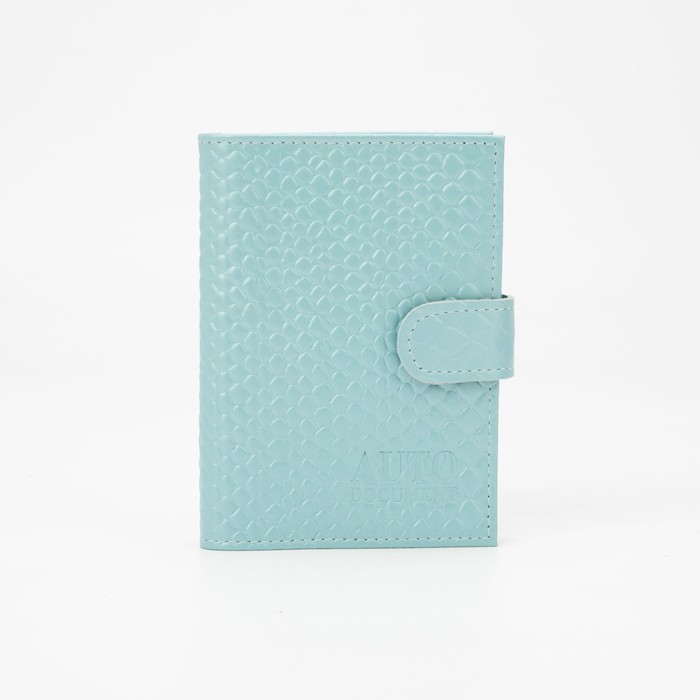 Обложка для автодокументов и паспорта на кнопке TEXTURA, цвет голубой textura обложка для автодокументов и паспорта на кнопке цвет коричневый