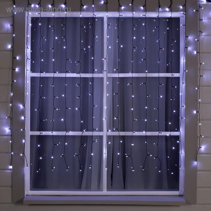 

Гирлянда «Занавес» 2 × 1.5 м, IP44, УМС, тёмная нить, 300 LED, свечение белое, 24 В