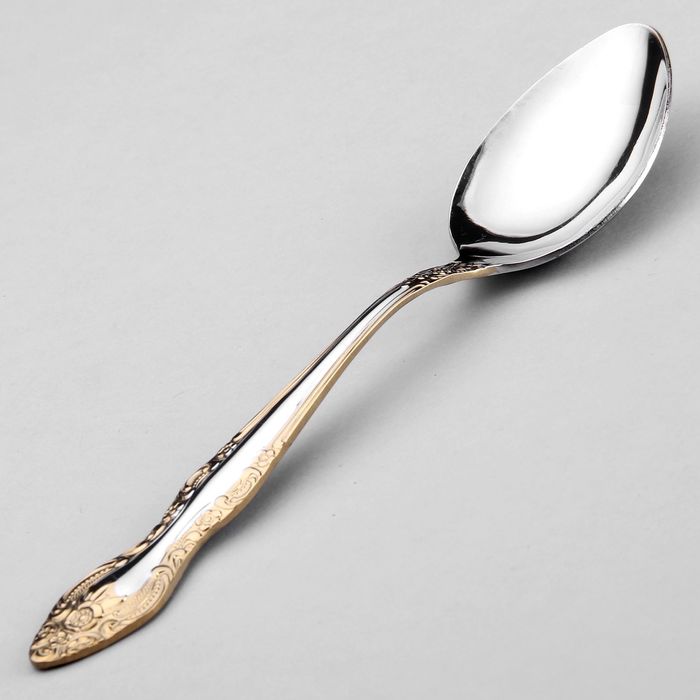 Ложка десертная 18 см "Тройка", толщина 2 мм, локальное нитрид-титановое покрытие