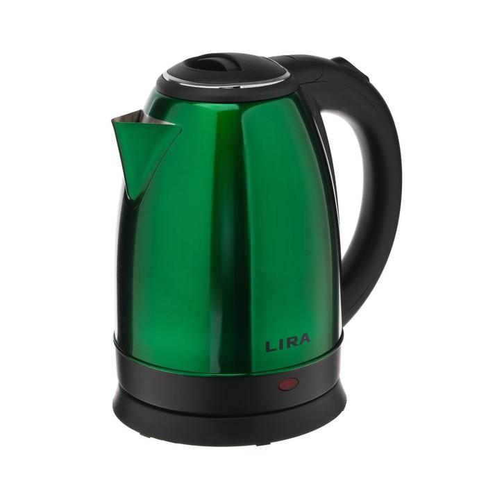 Чайник электрический LIRA LR 0122, металл, 1.8 л, 1800 Вт, зелёный