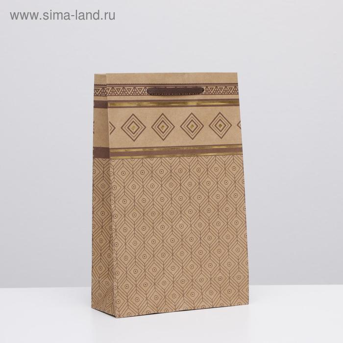 

Пакет подарочный крафт "Геометрия", крафт, 26,5 x 16,5 x 7 см