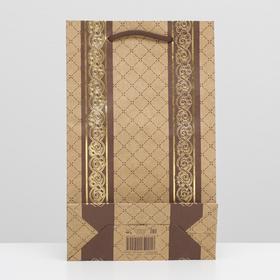 

Пакет подарочный крафт "Кайма" 26,5 x 16,5 x 7 см