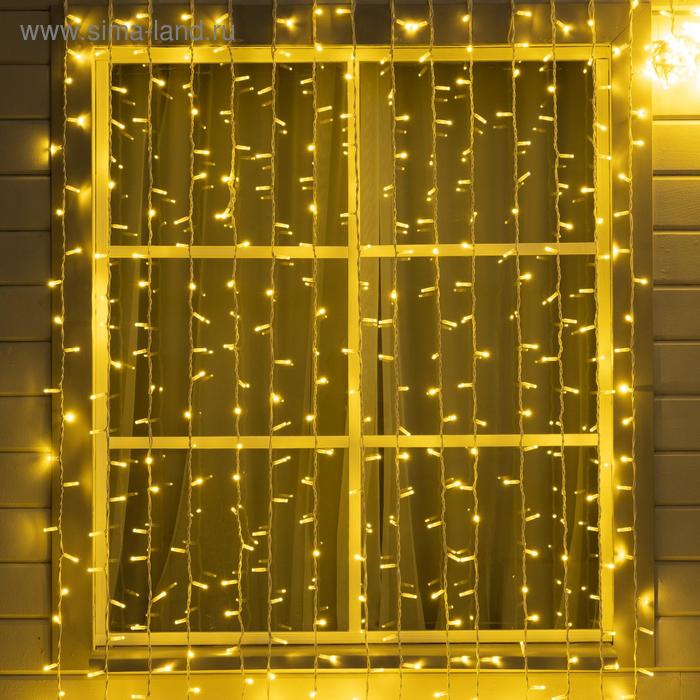 Гирлянда Занавес 2 х 6 м IP65 УМС белая нить каучук 1440 LED свечение тёплое белое 220 В 12510₽