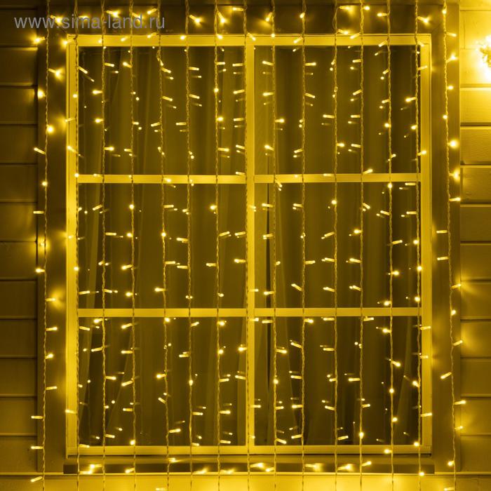 Гирлянда Занавес 2 х 9 м IP65 УМС белая нить каучук 1800 LED свечение тёплое белое 220 В 16990₽