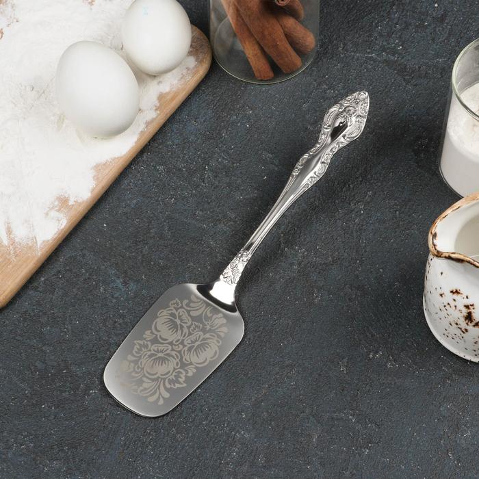 Лопатка для пирожного 22 см "Тройка", толщина 2,5 мм, художественая роспись