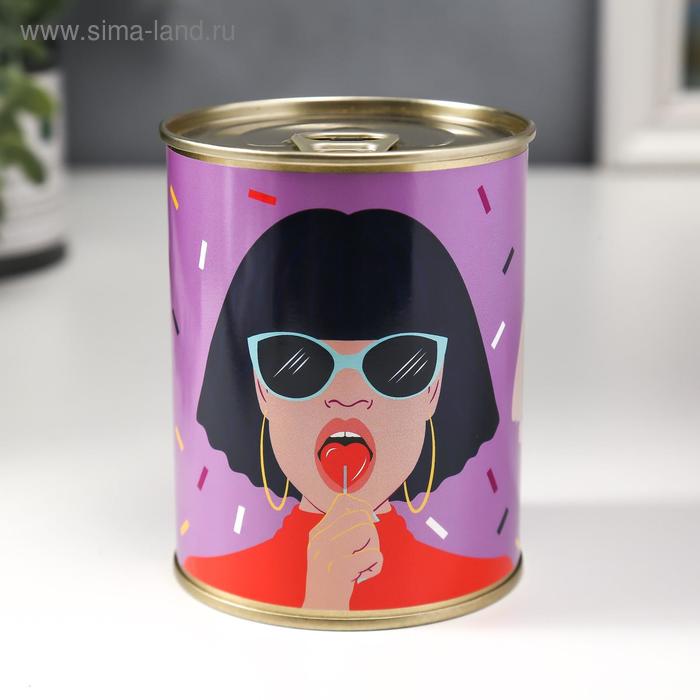 

Носки в банке "Для крутой девчонки" (внутри носки женские, цвет белый)