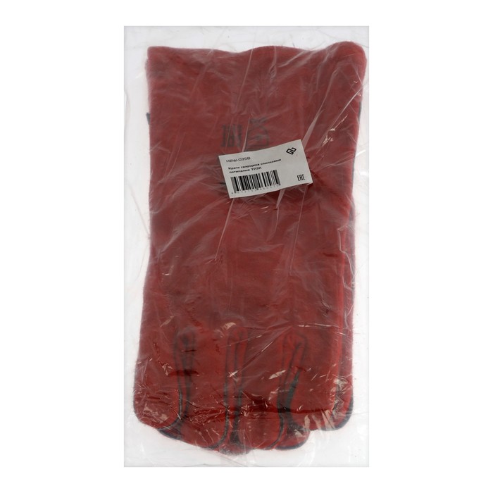 Краги сварщика спилковые ТРЭК, пятипалые,спилок BC 0.8-1 мм, подклад , цвет красный