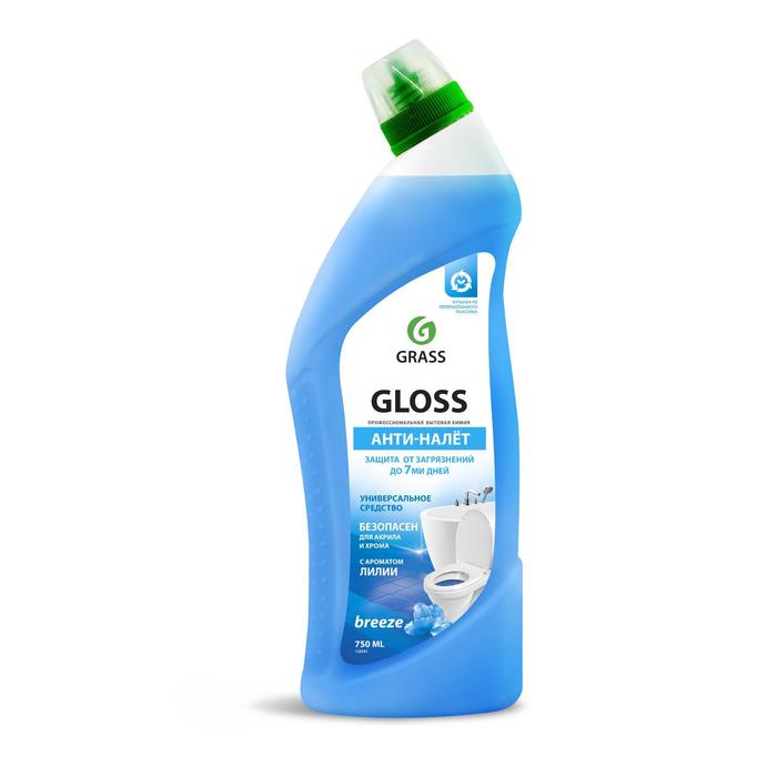 Чистящее средство Grass Gloss, Breeze Анти-налет, для ванной комнаты, туалета, 750 мл средства для уборки grass чистящее средство для ванной комнаты gloss