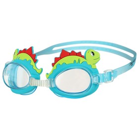 Очки для плавания детские «Динозаврик» + берушки, цвет голубой Ош