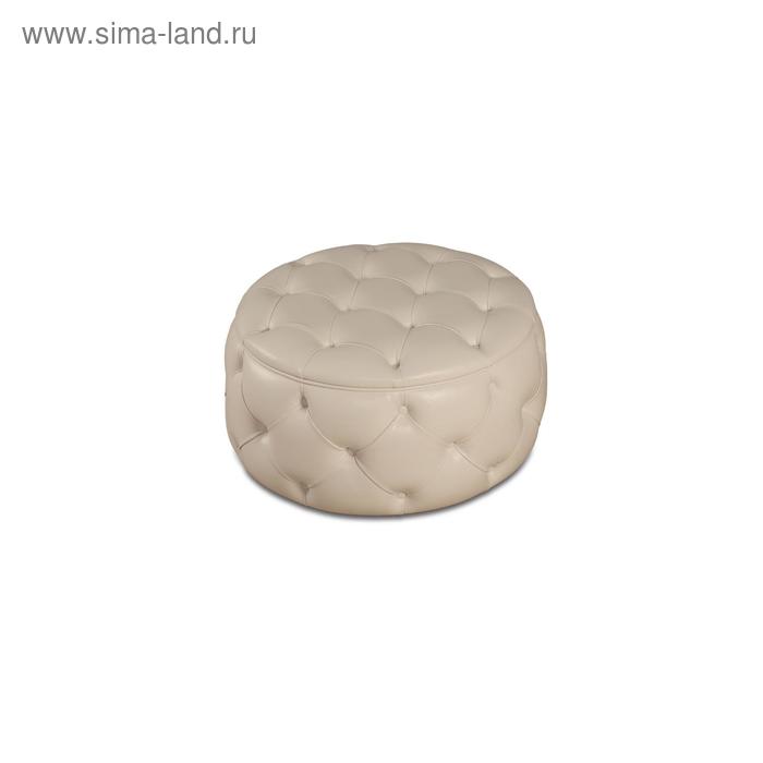 Пуф «Рондель большой», 900×900×450 мм, глухой, экокожа, цвет nice beige