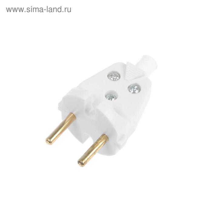 

Вилка сетевая с кембриком Luazon Lighting, В6-001, 6 А, белая