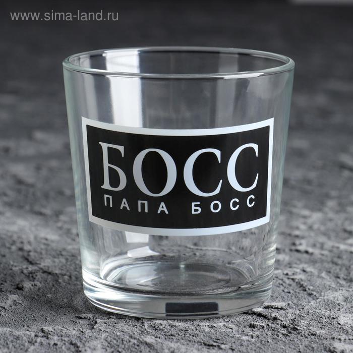 

Бокал для виски "Папа босс" черный фон
