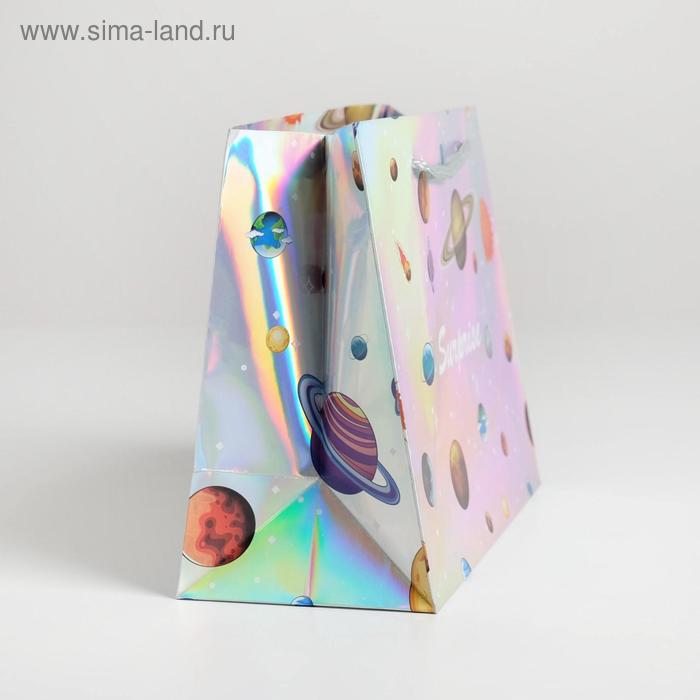 

Пакет подарочный голографический «Surprise», 23 × 18 × 10 см