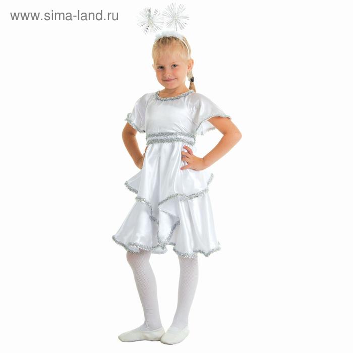 фото Костюм "снежинка белая" платье, ободок, размер 64 рост 128 страна карнавалия