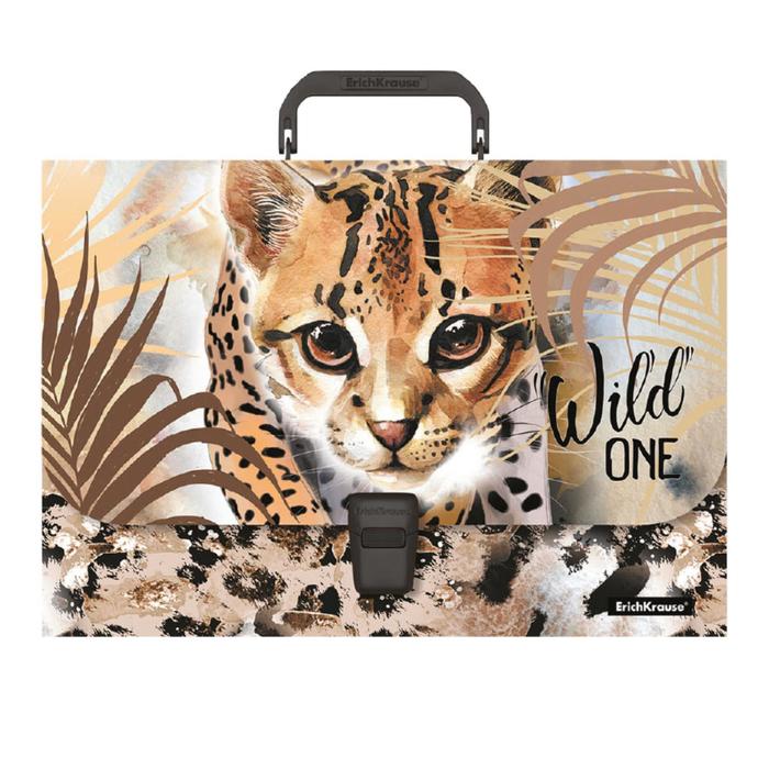 

Папка-портфель А4, 1 отделение, 800 мкм, ErichKrause Wild Cat, до 350 листов, с рисунком