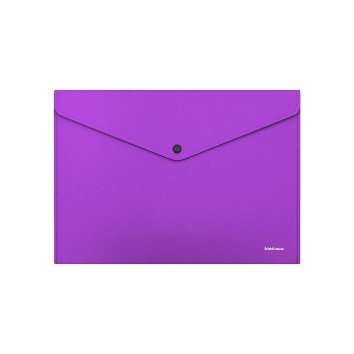 Папка-конверт на кнопке А4, 160 мкм, ErichKrause "Matt Vivid", матовая, фиолетовая