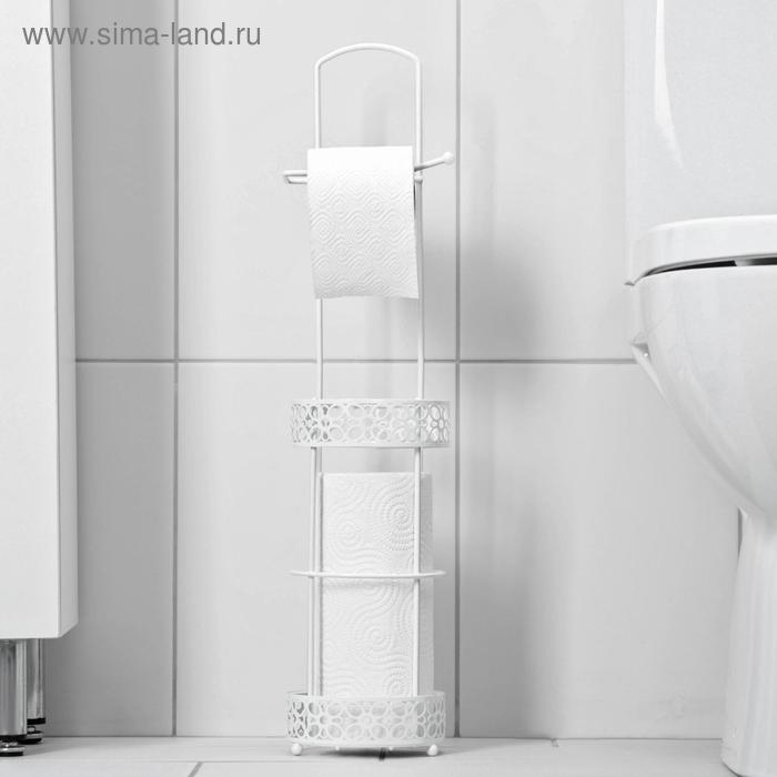 

Органайзер для туалетной бумаги «Ажур», 13,5×13,5×60 см, цвет белый