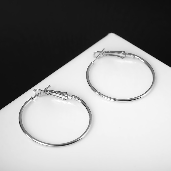 Серьги-кольца 6 пар «Настроение» классика, цвет серебро