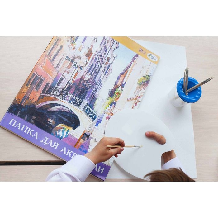 Кисть Щетина круглая № 2 ручка дерево Эдельвейс