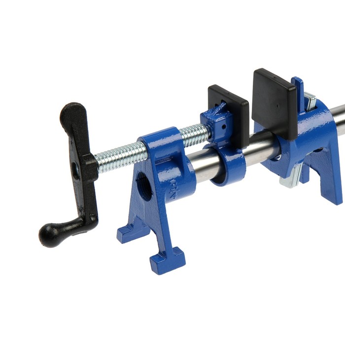 фото Струбцина трубная тундра, на ножках, резиновые накладки, 3/4"