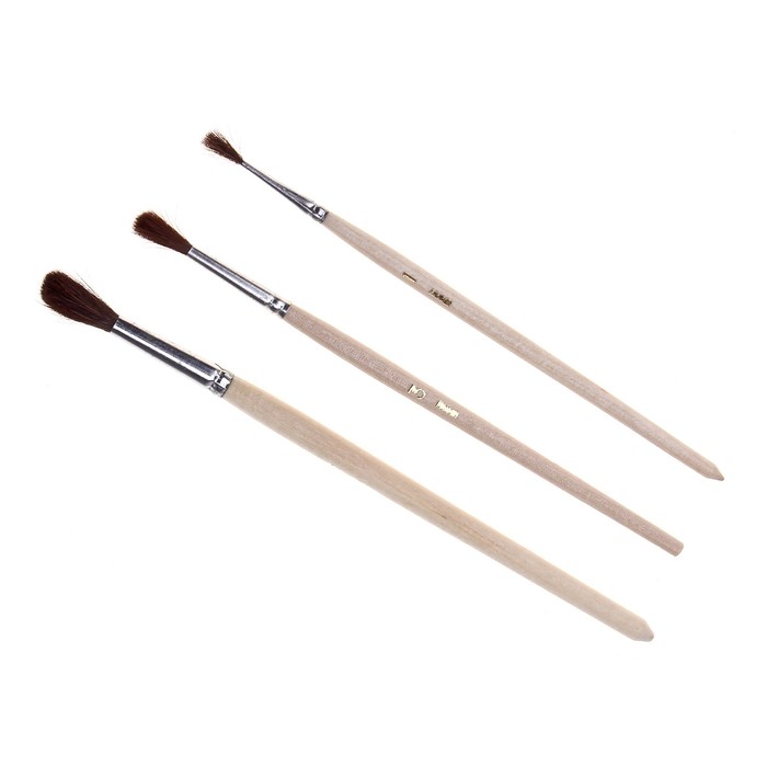 Набор кистей Пони 3 штуки Эдельвейс "Лошадка" №1 (№:1,3,5) ручка дерево на блистере