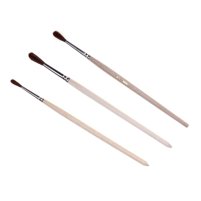 Набор кистей Пони 3 штуки Эдельвейс "Лошадка" №2 (№:2,3,4) ручка дерево на блистере