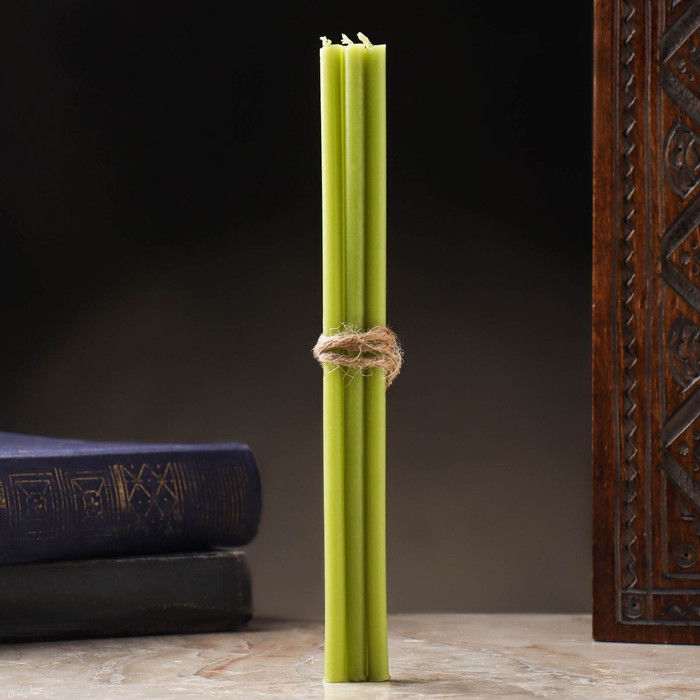 Свечи ритуальные , 15 см, 5 штук, зеленые свечи ритуальные 18 см 5 штук черные