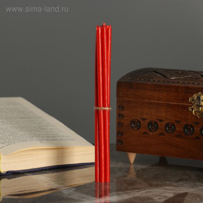 фото Свечи ритуальные, 15 см, 5 штук, красные