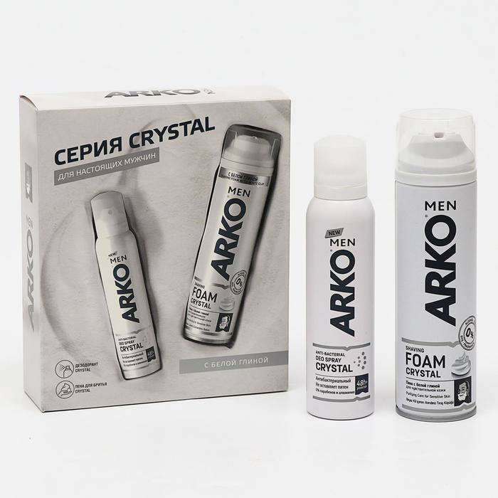 Набор ARKO Men Crystal: пена для бритья, 200 мл + дезодорант, 150 мл