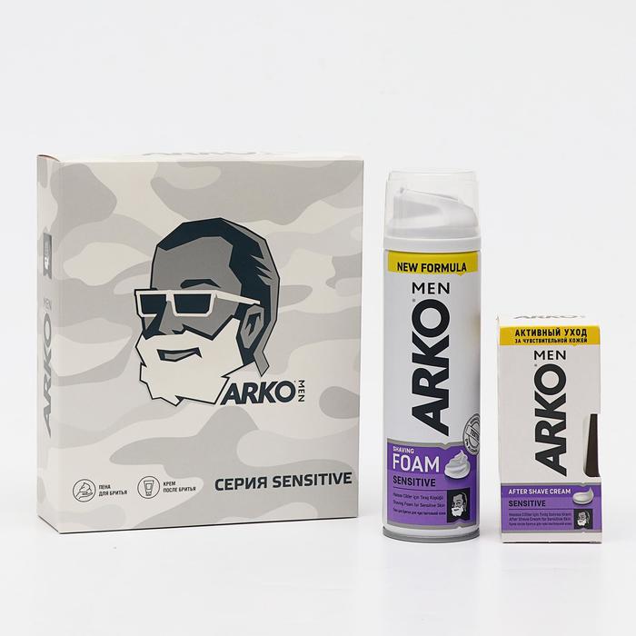 Набор ARKO Men Sensitive: пена для бритья, 200 мл + крем после бритья, 50 мл