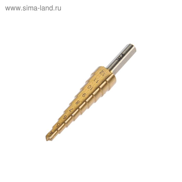 Сверло ступенчатое кобальтовое STRONG СТМ-52204012, W4, 4-12 мм