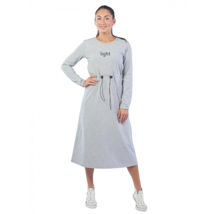 Платье женское Light, размер 44, цвет серый меланж