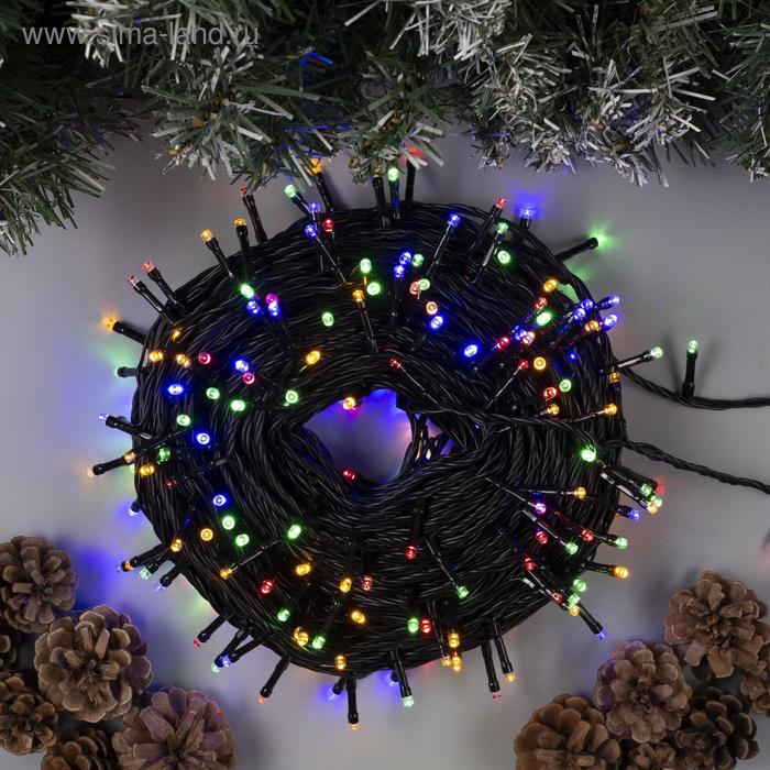 Гирлянда Клип-лайт 100 м IP44 УМС тёмная нить 1000 LED свечение мульти 24 В 3990₽