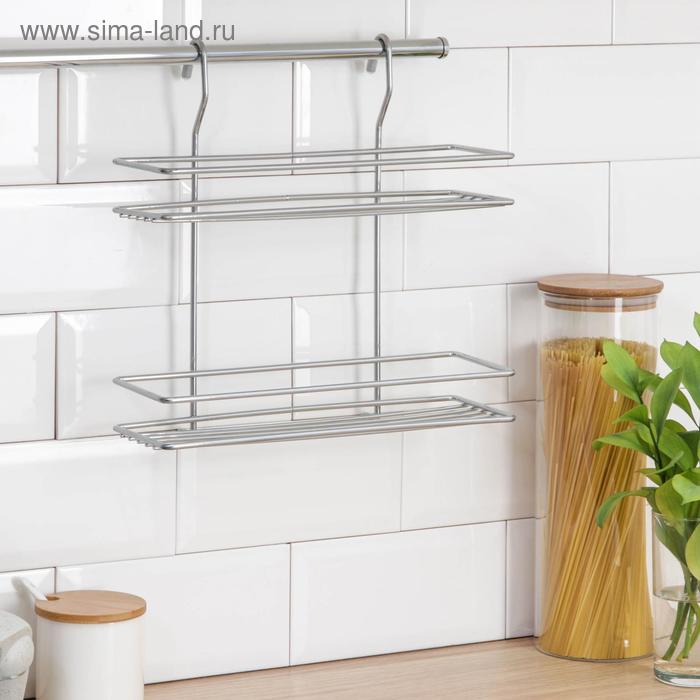Полка для рейлинга прямая 2-х ярусная 3010317 см d16 мм цвет хром 649₽