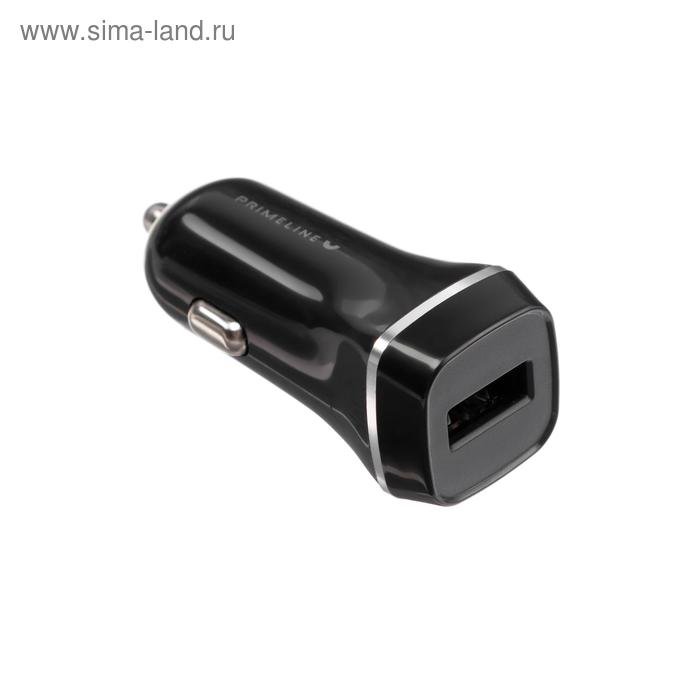 Автомобильное зарядное устройство Prime Line, USB, 1 А, чёрное