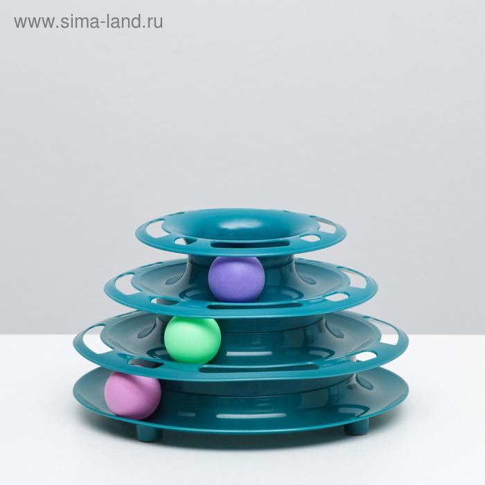

Игровой комплекс "Пирамида" для кошек с 3 шариками,15 x 24 x 13,2 см, бирюза