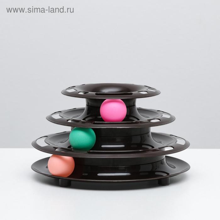 

Игровой комплекс "Пирамида" для кошек с 3 шариками,15 x 24 x 13,2 см, шоколад