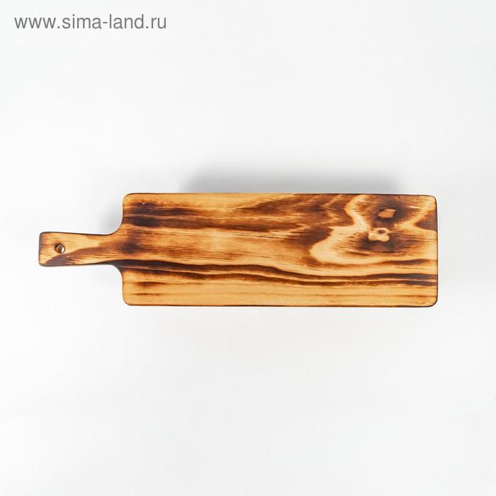 фото Доска разделочная, для подачи на ножках из натурального кедра mаgistrо, 38×10,5×6,5 см, с ручкой, обожжённая magistro