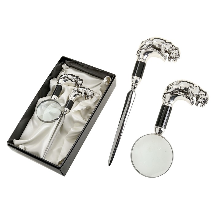 Письменный набор "Прыжок пантеры" (лупа, нож для конвертов)