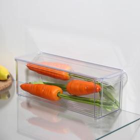 Органайзер для холодильника с крышкой IDEA, 10×30×10 см, цвет прозрачный