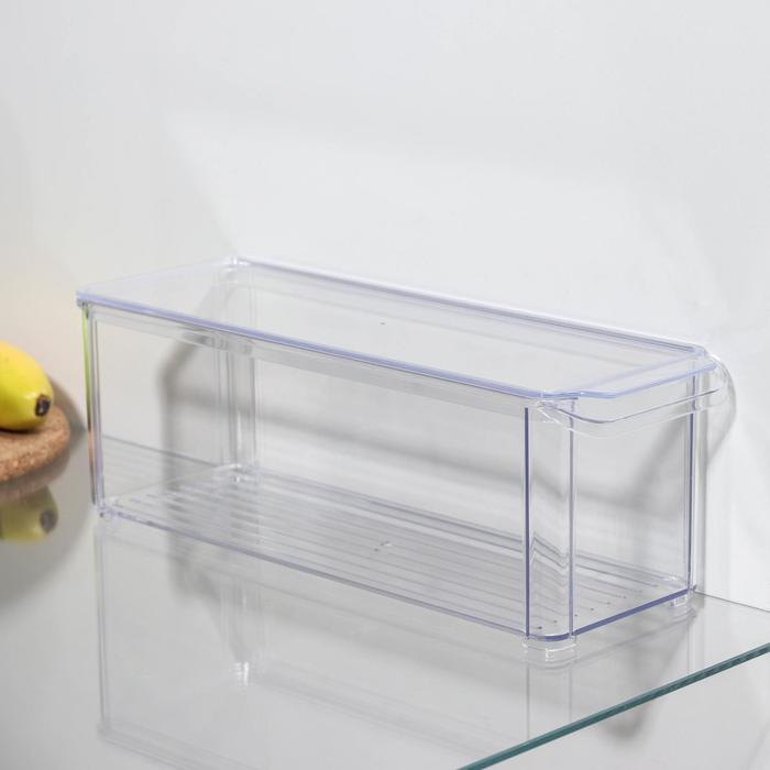 Органайзер для холодильника с крышкой IDEA, 10×30×10 см, цвет прозрачный
