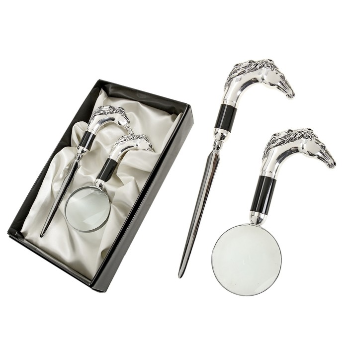 Письменный набор "Арабский скакун" (лупа, нож для конвертов)