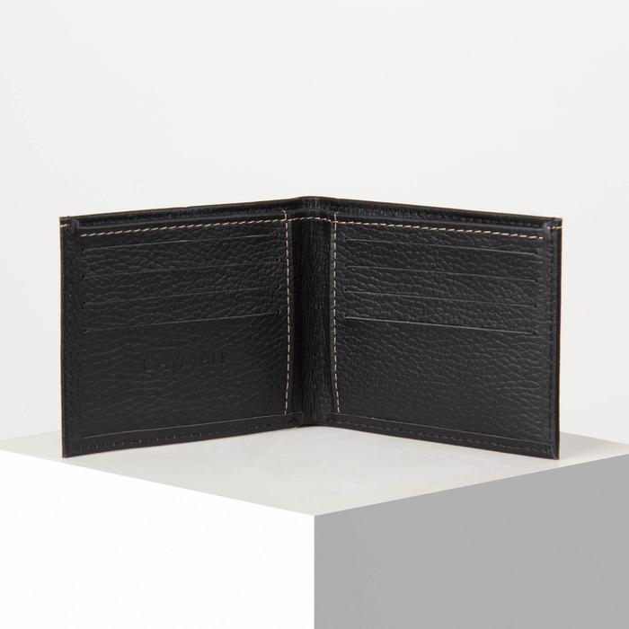 Портмоне, 1 отдел, карманы для карт, чёрный флотер