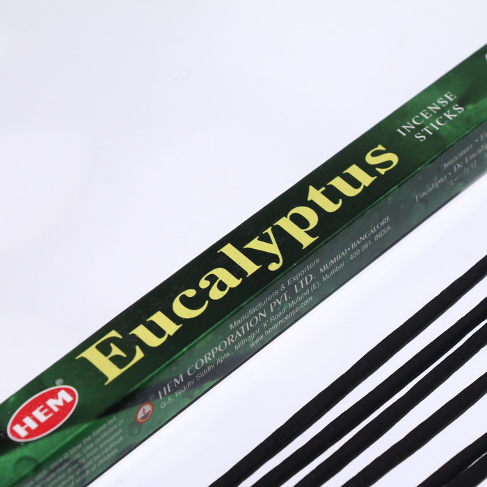 фото Благовония "hem eucalyptus" (эвкалипт), четырехгранник, 8 палочек