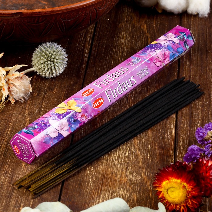 Благовония "HEM Firdaus" (Цветочный аромат), шестигранник, 20 палочек